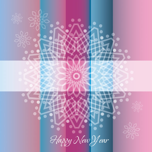 圣诞贺卡带着新年雪白的雪花。印度曼荼罗图片下载