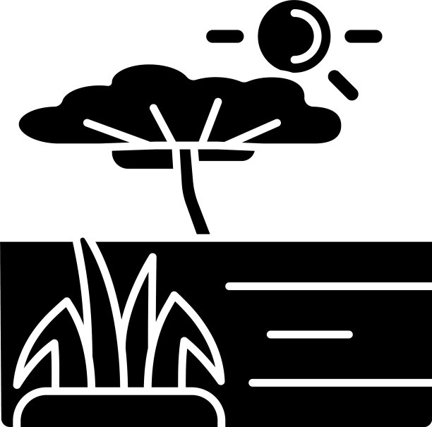 热带草原黑色象形文字图标图片下载