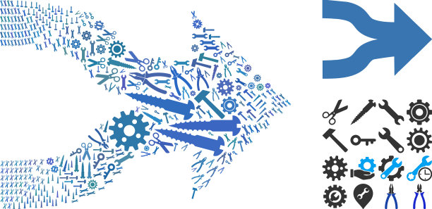 服务工具的组合连接箭头图片下载