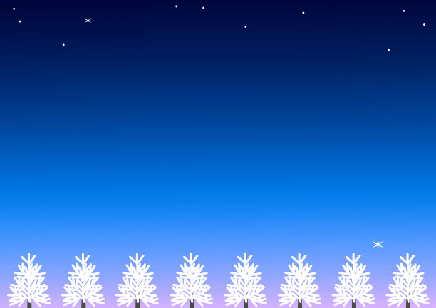 冬季傍晚的天空和针叶林背景图片下载