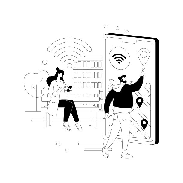 公共wi-fi热点抽象概念矢量图。图片下载