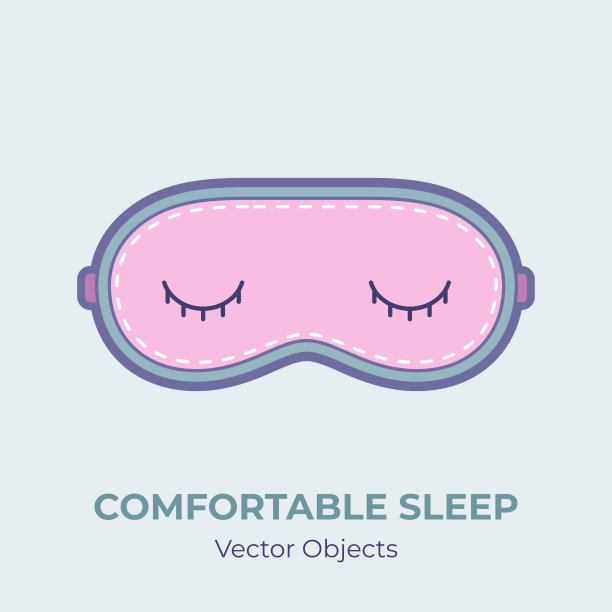 睡眠口罩病媒隔离。舒适的睡眠插画项目向量，良好的睡眠图片下载