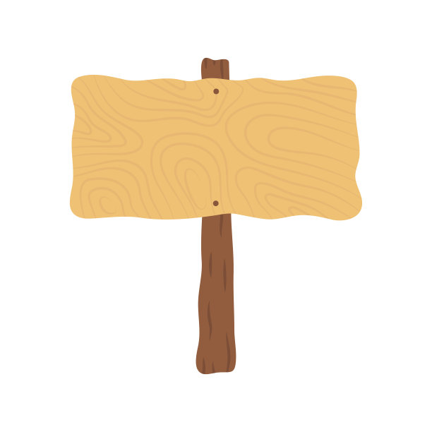 古老的木制路标图标。彩色剪影。前视图。矢量简单平面图形说明。白色背景上的孤立对象。隔离。图片下载