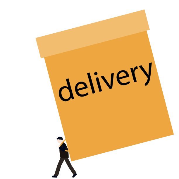 交付货物、产品。远程交易。在线订单。图片下载