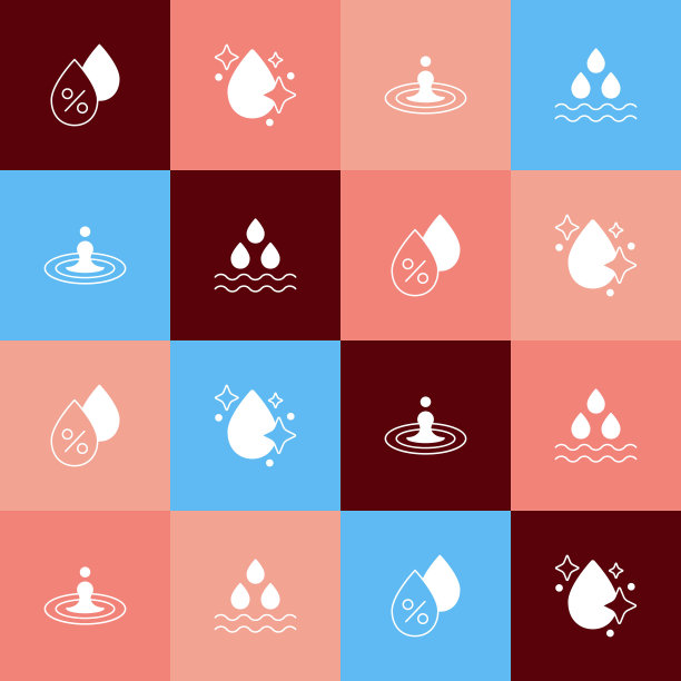 设置流行艺术滴水百分比，和图标。向量图片下载