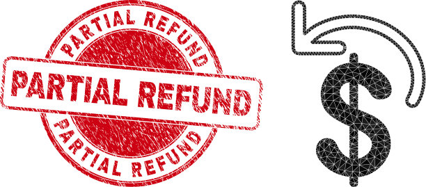 划伤部分退款圆徽章和美元图片下载