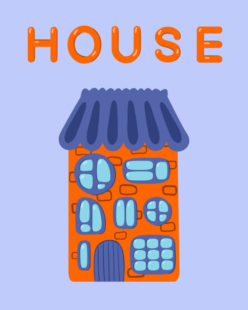 新艺术派色彩斑斓的公寓。有特殊窗户的房子。EPS 10不透明。图片下载