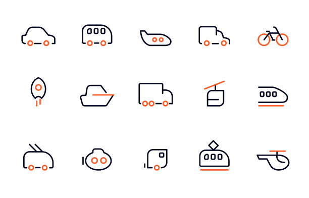 交通图标。图片下载