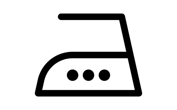 洗涤指示图标，铁热，高达200°C图片下载