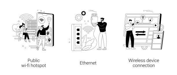 数据传输抽象概念矢量插图。图片下载