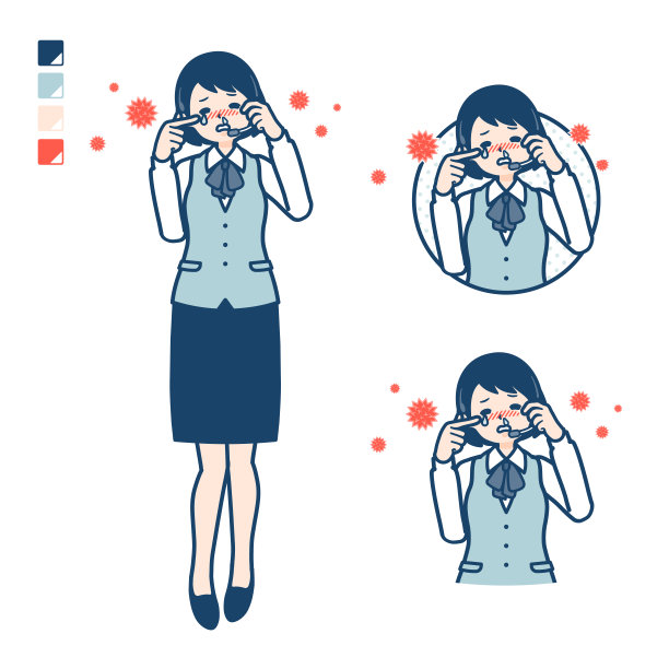 女商人与收入遭受花粉过敏图像图片下载