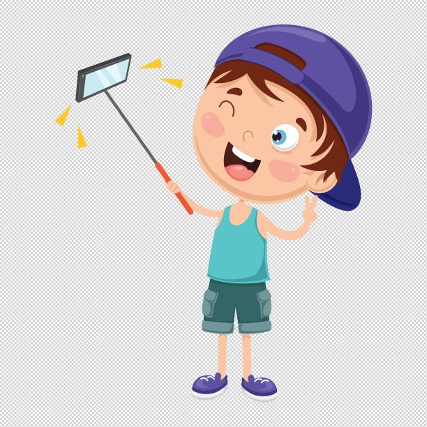 男孩用手机自拍图片下载