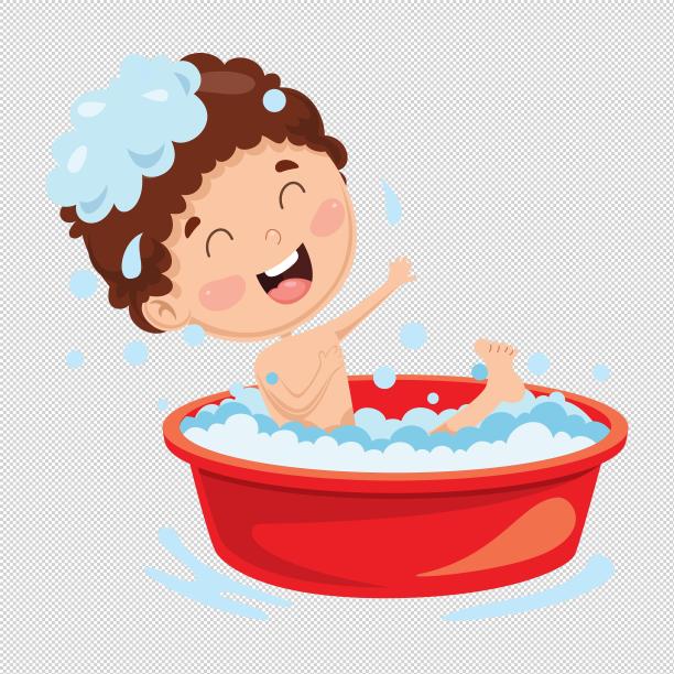 男孩澡盆洗澡图片下载