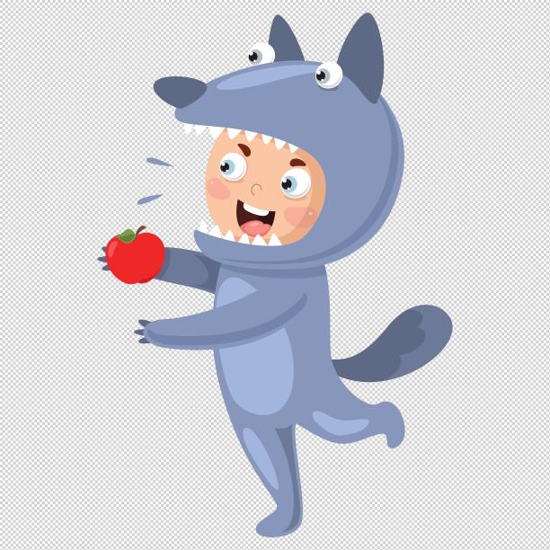 小孩角色扮演大灰狼图片下载