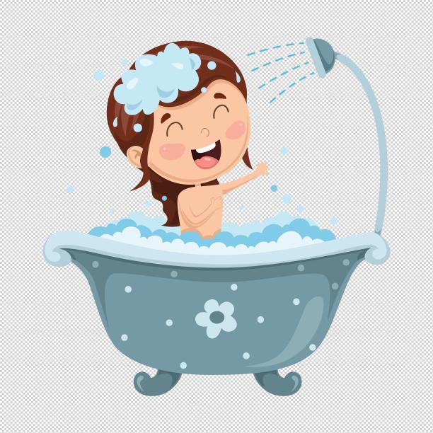女孩浴盆洗澡图片下载
