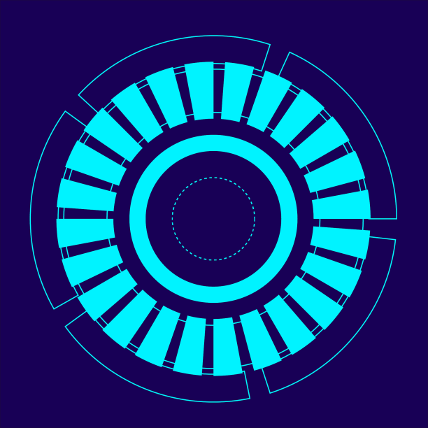 蓝色科技光效几何图形图片下载