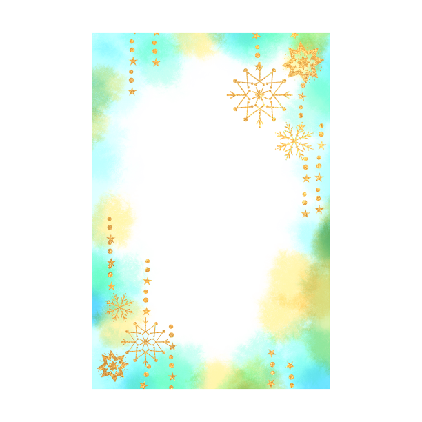 水彩鎏金雪花边框图片下载