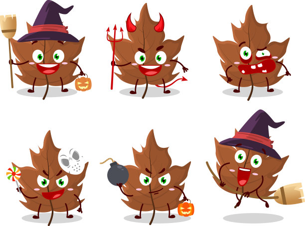 万圣节表情符号与卡通图片下载