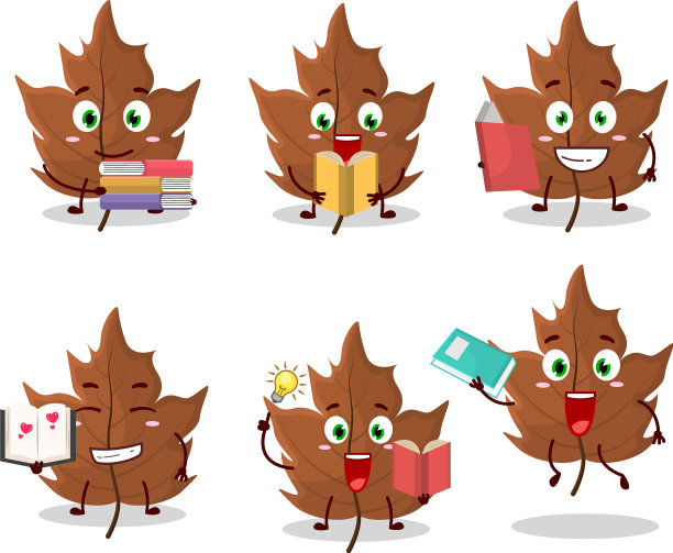 一幅枫叶干叶卡通人物的图片图片下载