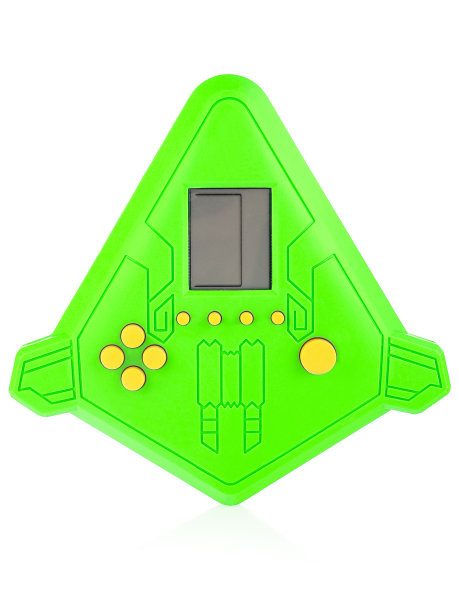 儿童的俄罗斯方块是绿色的，白色背景上有黄色按钮。为儿童开发逻辑和思维的游戏。电子儿童游戏。设计人员或网站的模板图片下载