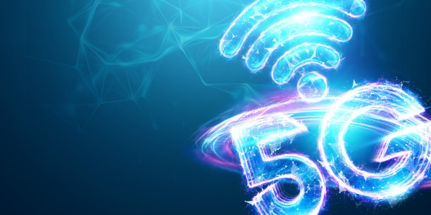 全息图5G创意移动技术背景。5G网络概念，高速移动互联网，新一代网络。混合媒体。3D渲染，3D插图。图片下载