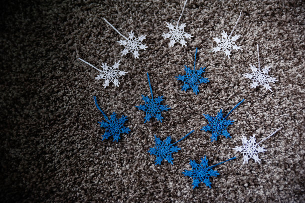 生态友好的圣诞节装饰像钩针雪花…图片下载