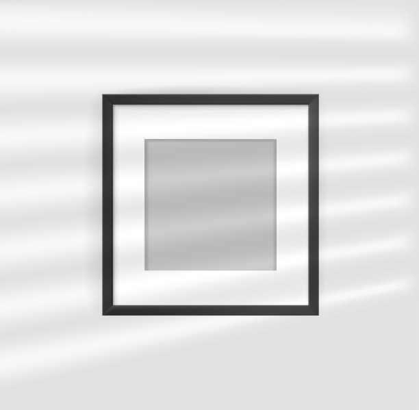 广场相框模型与太阳耀斑效果。百叶窗上的光线图片下载