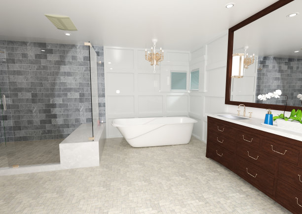 3D插画经典浴室图片下载