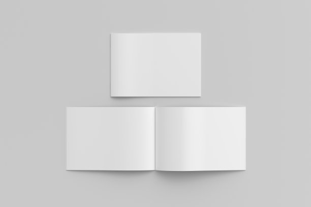 水平小册子或小册子模拟白色的背景。图片下载