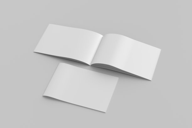 水平小册子或小册子模拟白色的背景。图片下载