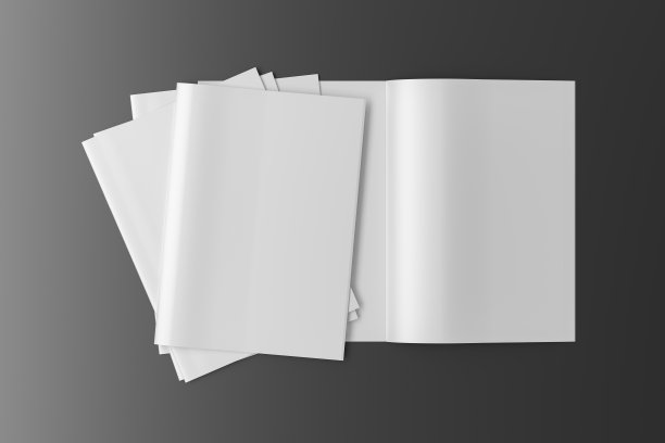 垂直的小册子或小册子模拟在黑色的背景。图片下载