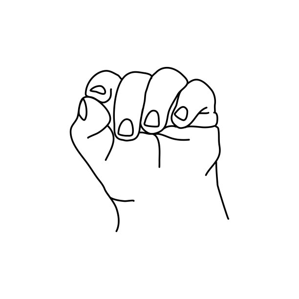 新生婴儿双手图像矢量。宝宝的手被画成直线。有婴儿手的图标。手绘的，有不同手势的手。图片下载