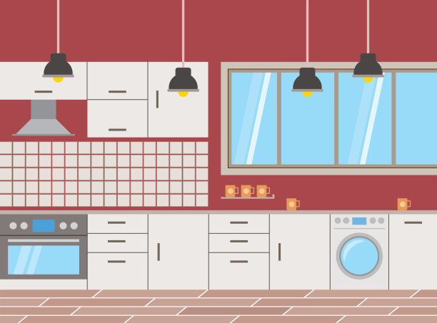 平面设计现代厨房内部图片下载