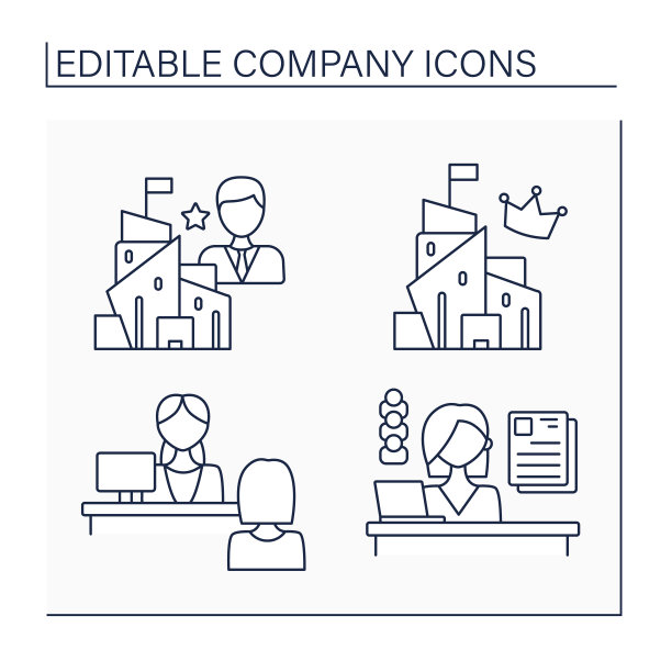 公司线图标集图片下载