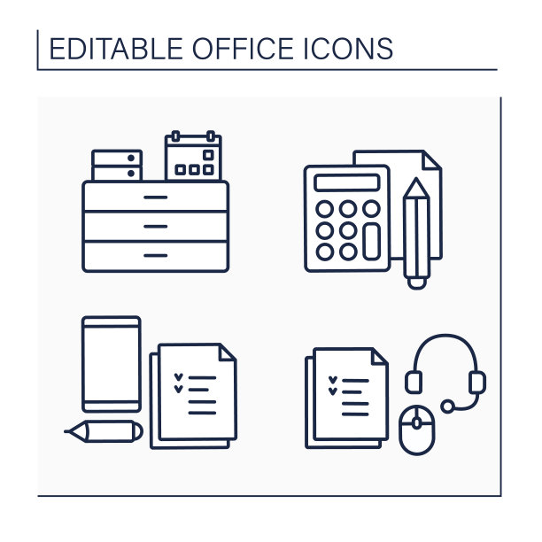 办公线图标集图片下载