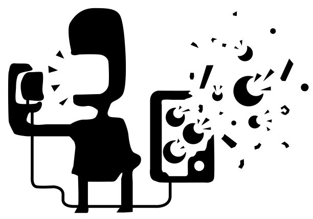 广播喊话休息卡通剪影图片下载