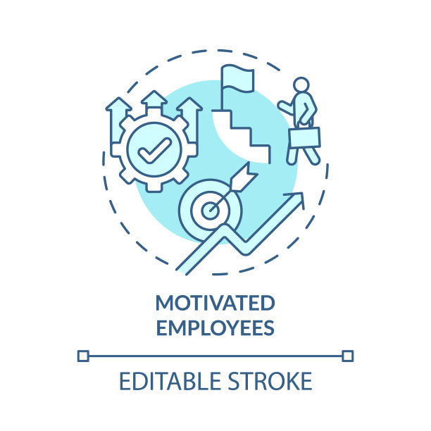 激励员工蓝色概念图标图片下载