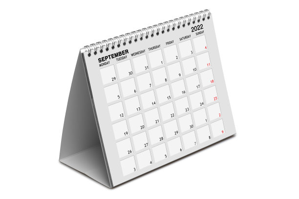 2022台历孤立于白色带剪切路径。图片下载