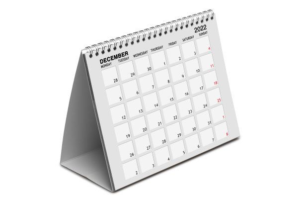 2022台历孤立于白色带剪切路径。图片下载