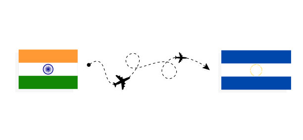 乘飞机从印度到萨尔瓦多旅行的概念图片下载