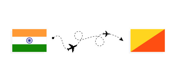 飞行和旅行从印度到不丹的客运飞机旅行概念图片下载