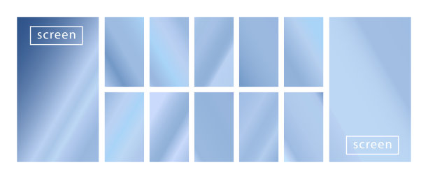 移动屏幕锁定显示收集在时髦的霓虹灯颜色的彩色背景。现代屏幕矢量设计的移动应用程序。柔和的颜色抽象柔和的蜡笔全息梯度。色板设计图片下载