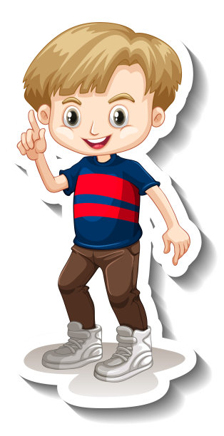 金发男孩卡通人物图片下载