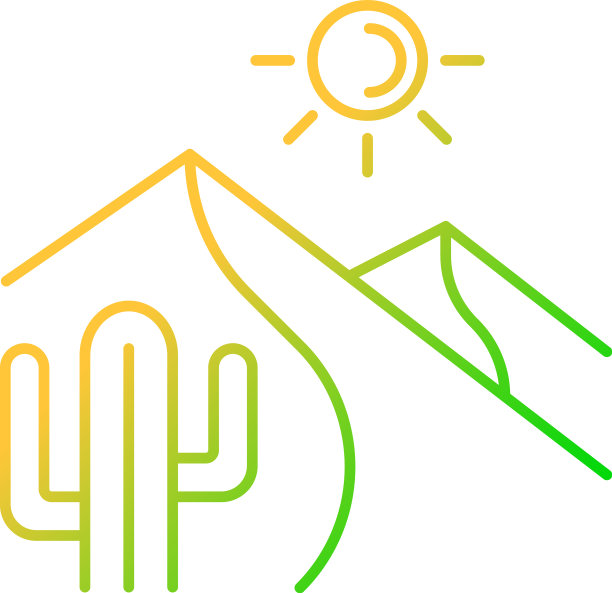 热沙漠梯度线性图标图片下载