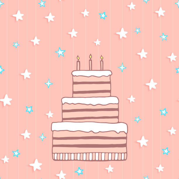 手绘无缝图案的大蛋糕用图片下载