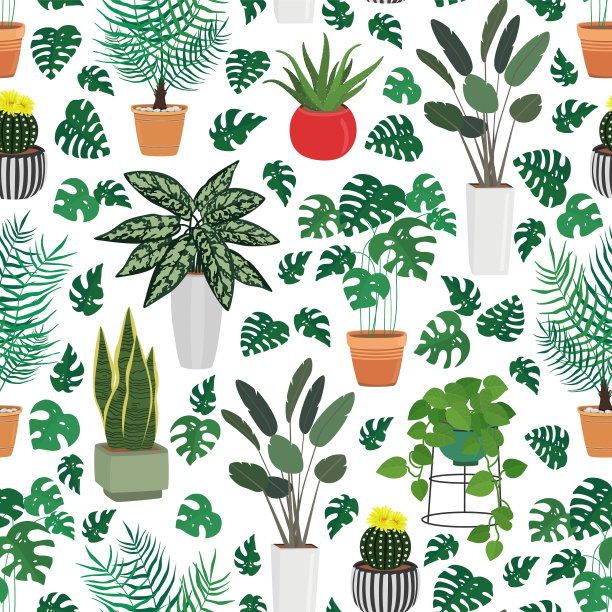 手绘不同绿色无缝图案图片下载