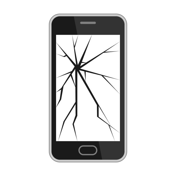 矢量插图的智能手机与破碎的屏幕图片下载