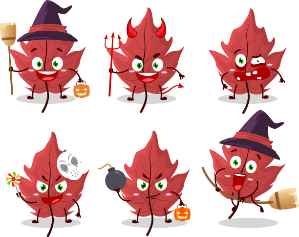 万圣节表情符号与卡通图片下载