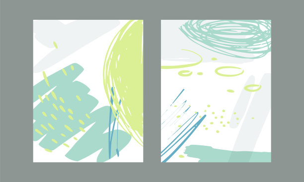 卡片用毛笔描边，点画图案图片下载