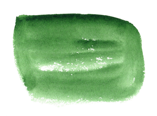 绿色水彩形状孤立在白色的背景。水彩画抽象画图片下载